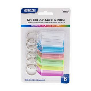 BAZIC BAZIC Key Tags with Holder & Label Window (6/Pack)