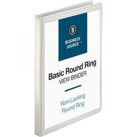 Business Source 1/2" 3-Ring View Binder White