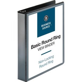 Business Source 1.5" 3-Ring View Binder BLACK