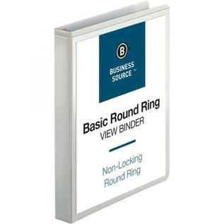 Business Source 1" 3-Ring View Binder White