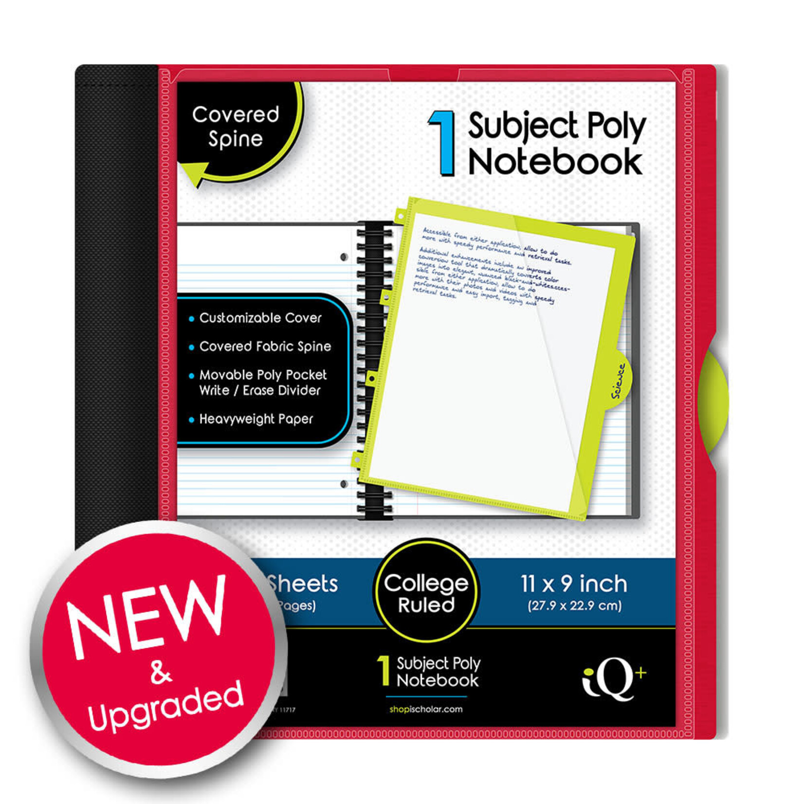 iSCHOLAR iSCHOLAR iQ 1SUB DOUBLE WIRE POLY NOTEBOOK WR 100SH [59902]