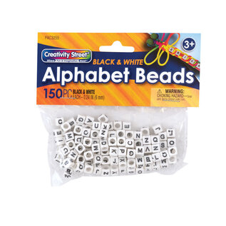 Dixon Ticonderoga Alphabet Beads Black and White 150 ct