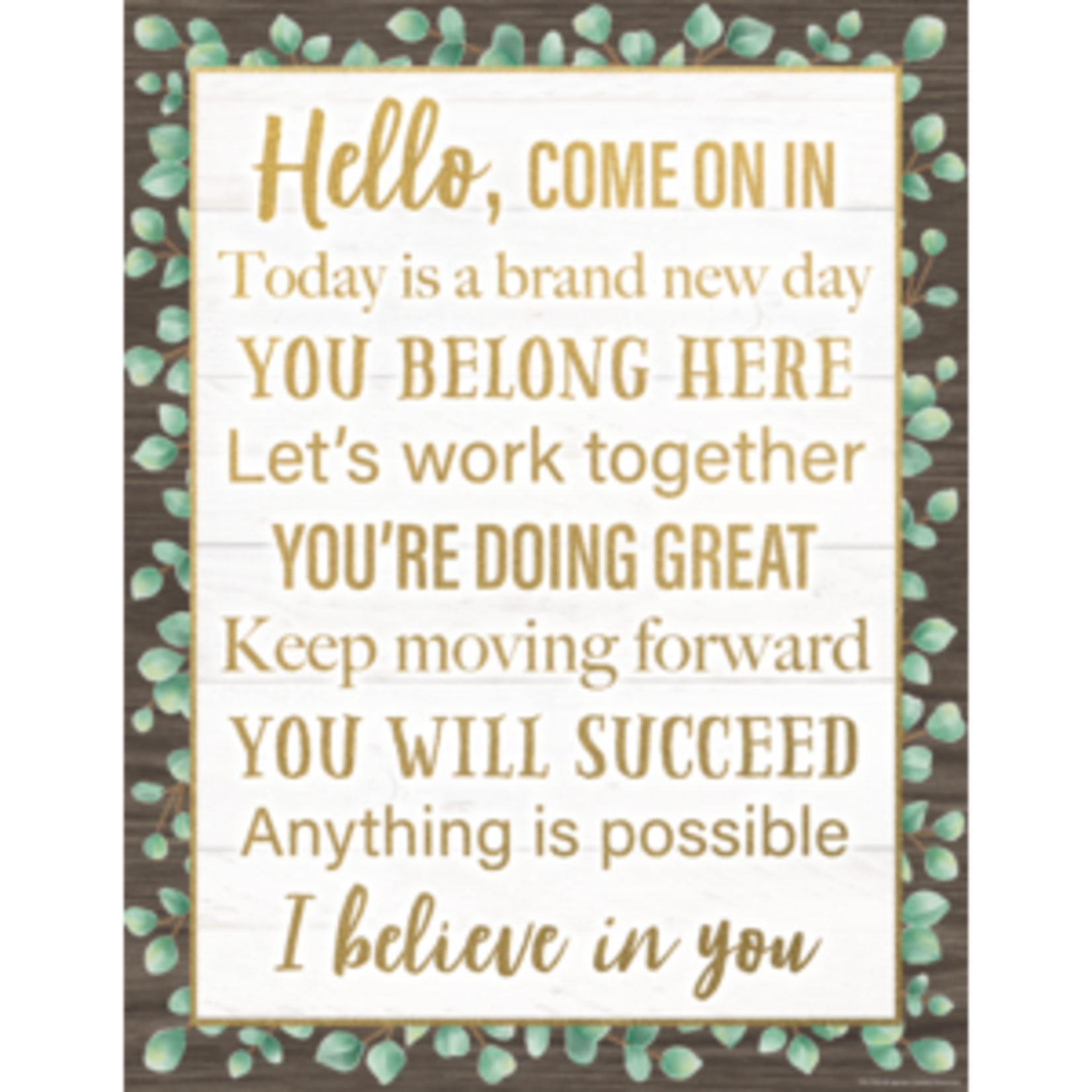 Teacher Created Resources Eucalyptus Hello Chart 17x22 [TCR7981]