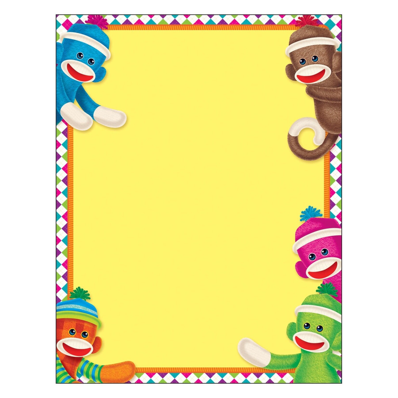 Trend Enterprises Sock Monkeys Blank Learning Chart 17x22 [T38470]