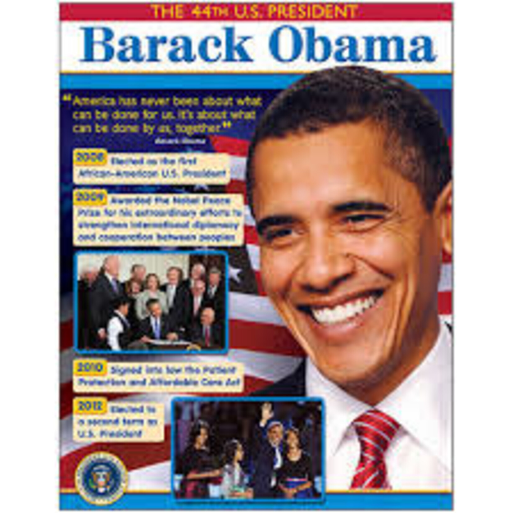 Trend Enterprises President Barack Obama Learning Chart 17x22 [T38307]