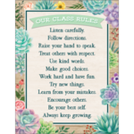Teacher Created Resources Rustic Bloom Our Class Rules Chart 17x22 [TCR7974]
