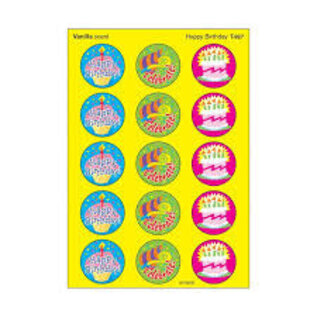 Trend Enterprises Happy Birthday, Vanilla scent Scratch 'n Sniff Stinky Stickers® – Large Round
