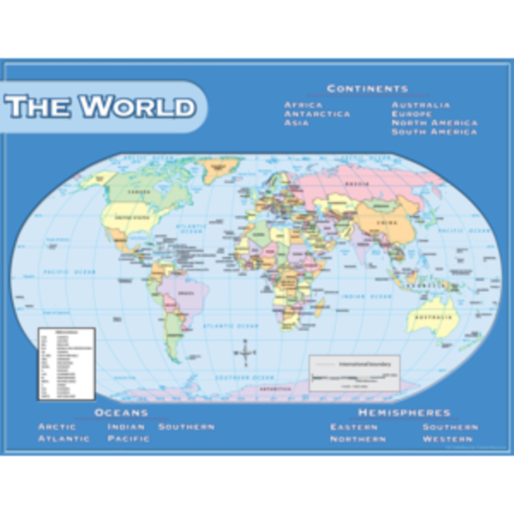 Teacher Created Resources World Map Chart 17x22 [TCR7658]