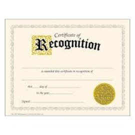 Trend Enterprises Certificate of Recognition Classic Certificates