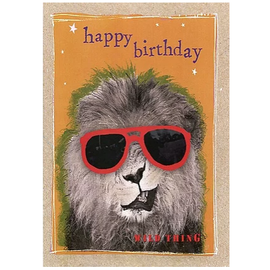 PAPER PLANET Grey Dog Sunglasses Birthday Greeting Card