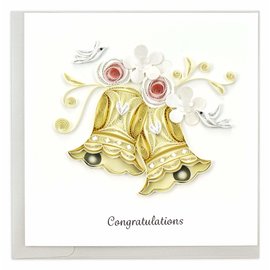 QUILLING CARDS, INC Quilled Wedding Bells Greeting Card