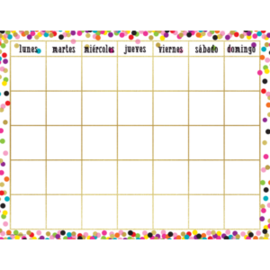 Teacher Created Resources Confetti Spanish Calendar Chart