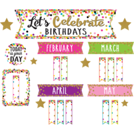 Teacher Created Resources Confetti Let's Celebrate Birthdays Mini Bulletin Board