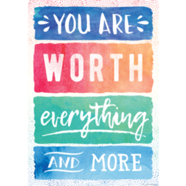 Teacher Created Resources You Are Worth Everything and More Positive Poster