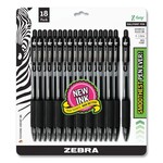 ZEBRA Zebra Z-Grip Retractable Ballpoint Pen, Medium 1 mm, Black Ink, Clear Barrel, 18/Pack [ZEB2773588]