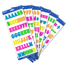 BAZIC BAZIC 1 MULTICOLOR ALPHABET & NUMBERS STICKERS (346/Pack)
