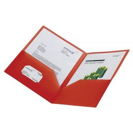 Office Depot School-Grade 2-Pocket Poly Folder, Letter Size, Red