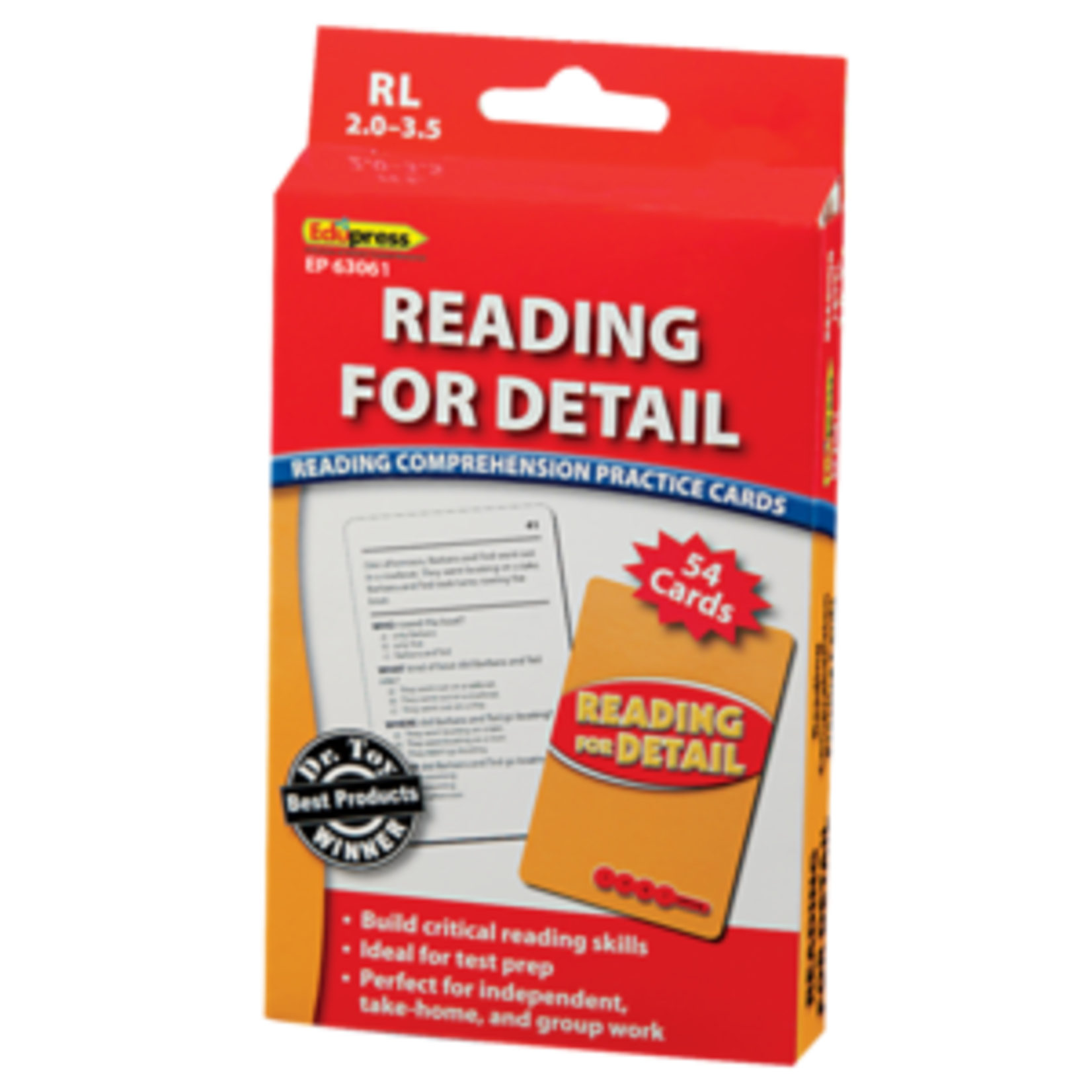 Teacher Created Resources Reading for Detail Practice Cards Red Level [TCR63061]