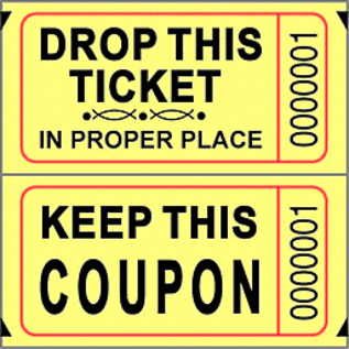 MAYFLOWER DISTRIBUTING Double Roll Tickets, 2000 Tickets - Yellow