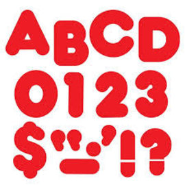 Trend Enterprises Red 4-Inch Casual Uppercase Ready Letters