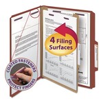 SMEAD Smead Pressboard Classification Folders, 2/5 Cut, 1 Divider, Letter Size, Red, [SMD13775]