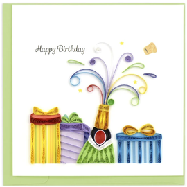 QUILLING CARDS, INC Quilled Birthday Champagne Greeting Card