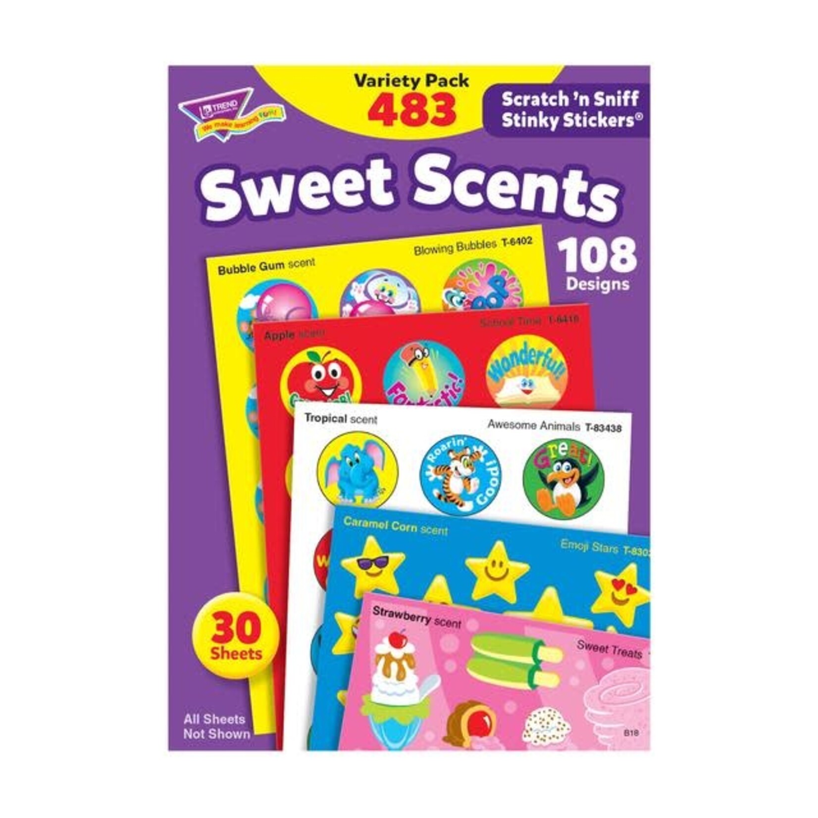 Trend Enterprises Sweet Scents Scratch 'n Sniff Stinky Stickers Variety Pack [T83901]