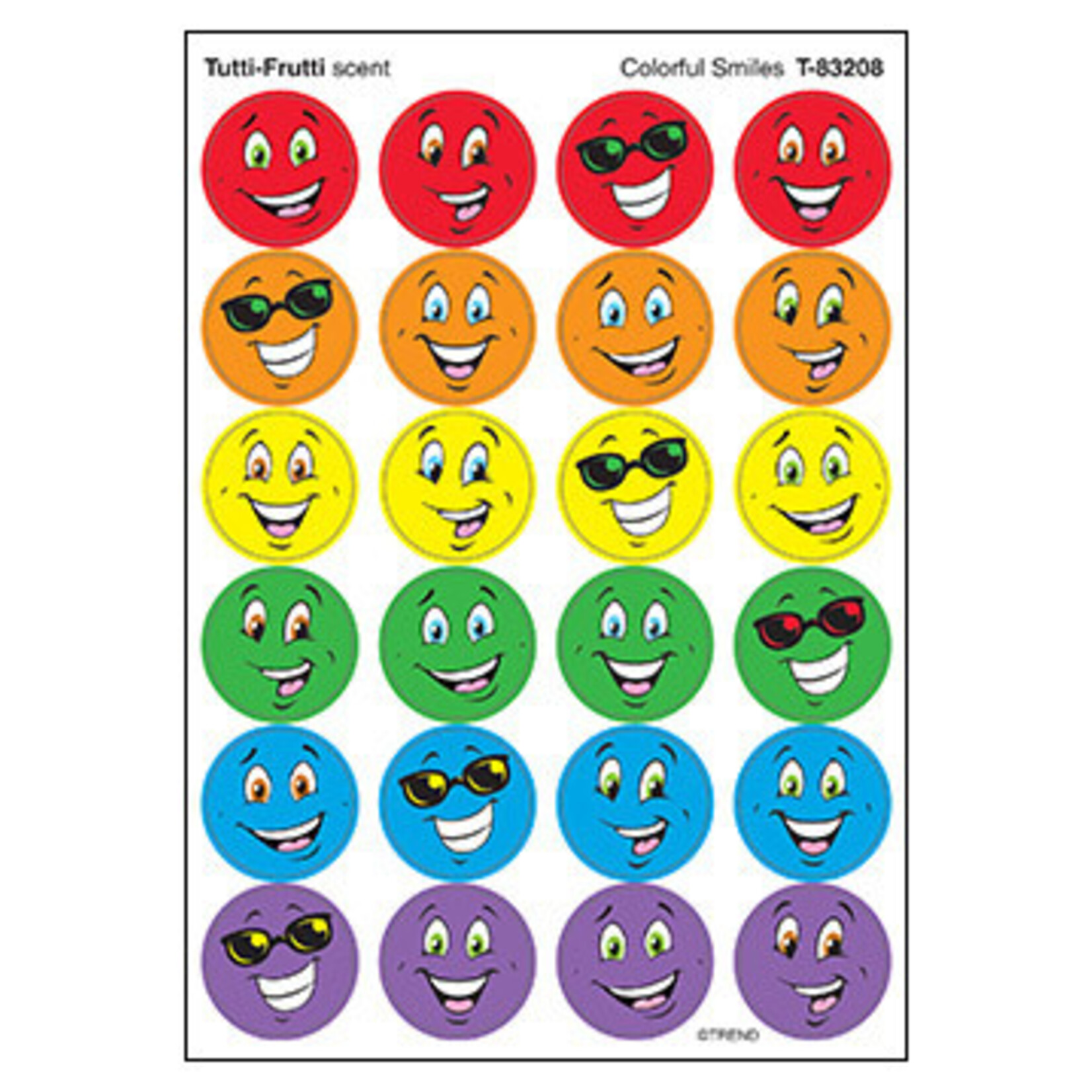 Trend Enterprises Colorful Smiles, Tutti-Frutti scent Scratch 'n Sniff Stinky Stickers – Small [T83208]