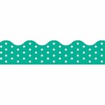Trend Enterprises Polka Dots Teal Border [T92665]