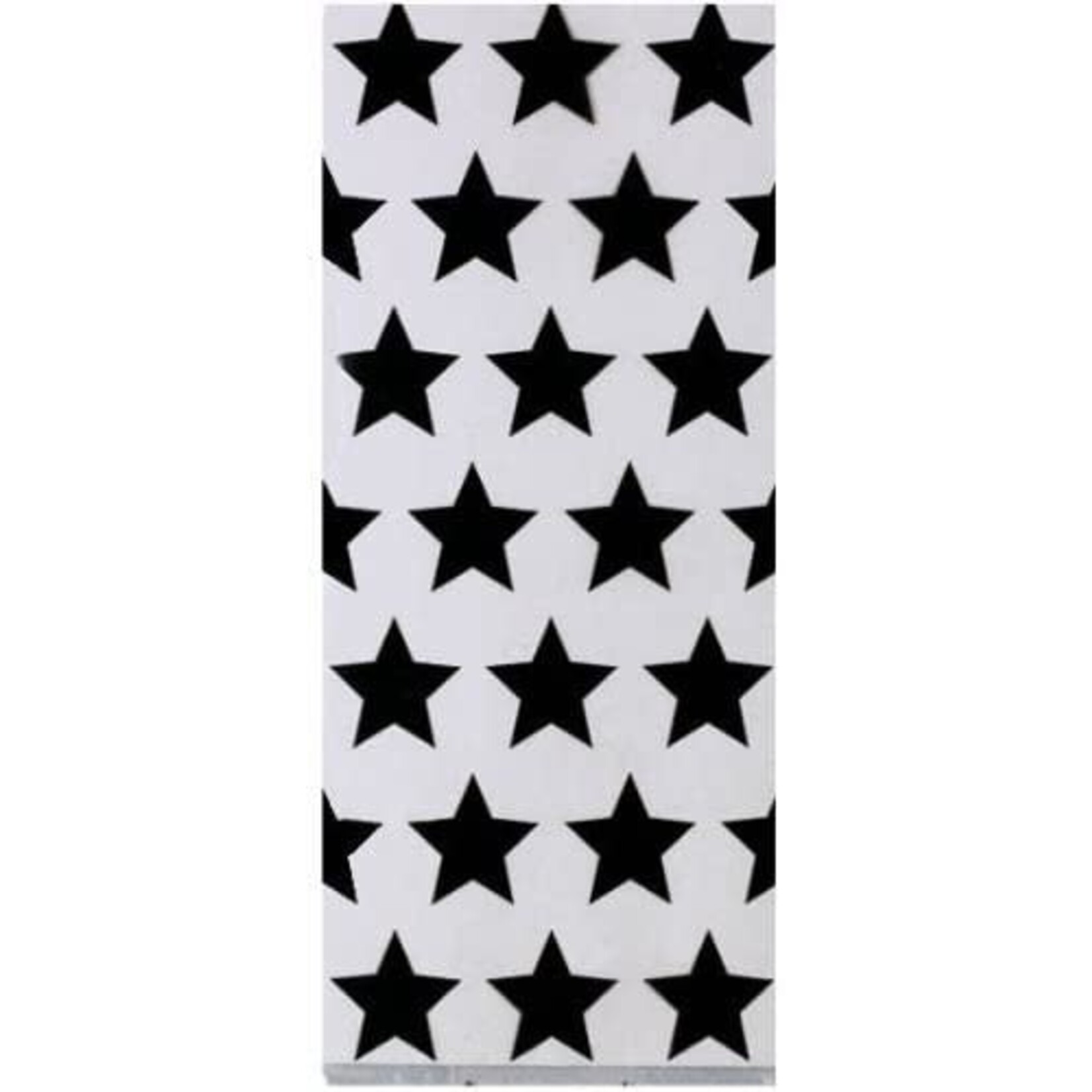 AMSCAN Goody Bags - Large Cellophane Clear with Black Stars and Twist Ties - 25 Pack [379550.1]