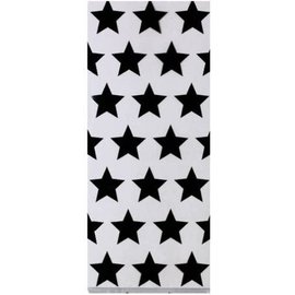 AMSCAN Goody Bags - Large Cellophane Clear with Black Stars and Twist Ties - 25 Pack