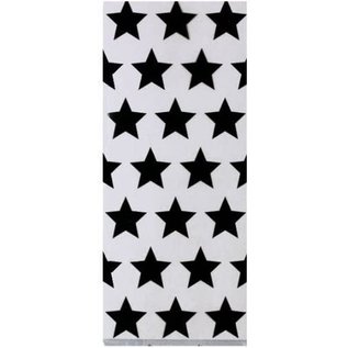 AMSCAN Goody Bags - Large Cellophane Clear with Black Stars and Twist Ties - 25 Pack