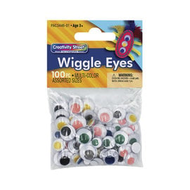 Dixon Ticonderoga Creativity Street Round Wiggle Eyes, Assorted Size, Assorted Colors on White, Set of 100