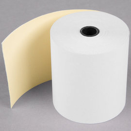 Choice 3" x 90' Carbonless 2-Ply Cash Register POS Paper Roll Tape - 5/Pack