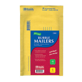 BAZIC BAZIC 6" X 9.25" (#0) Self-Seal Bubble Mailers (4/Pack)