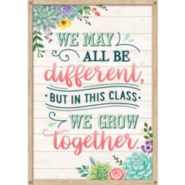 Teacher Created Resources We May All Be Different, but in This Class We Grow Together Positive Poster