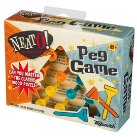 TOYSMITH Neato! Classic Wooden Peg Game, Travel Size