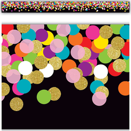 Teacher Created Resources Colorful Confetti on Black Straight Border Trim