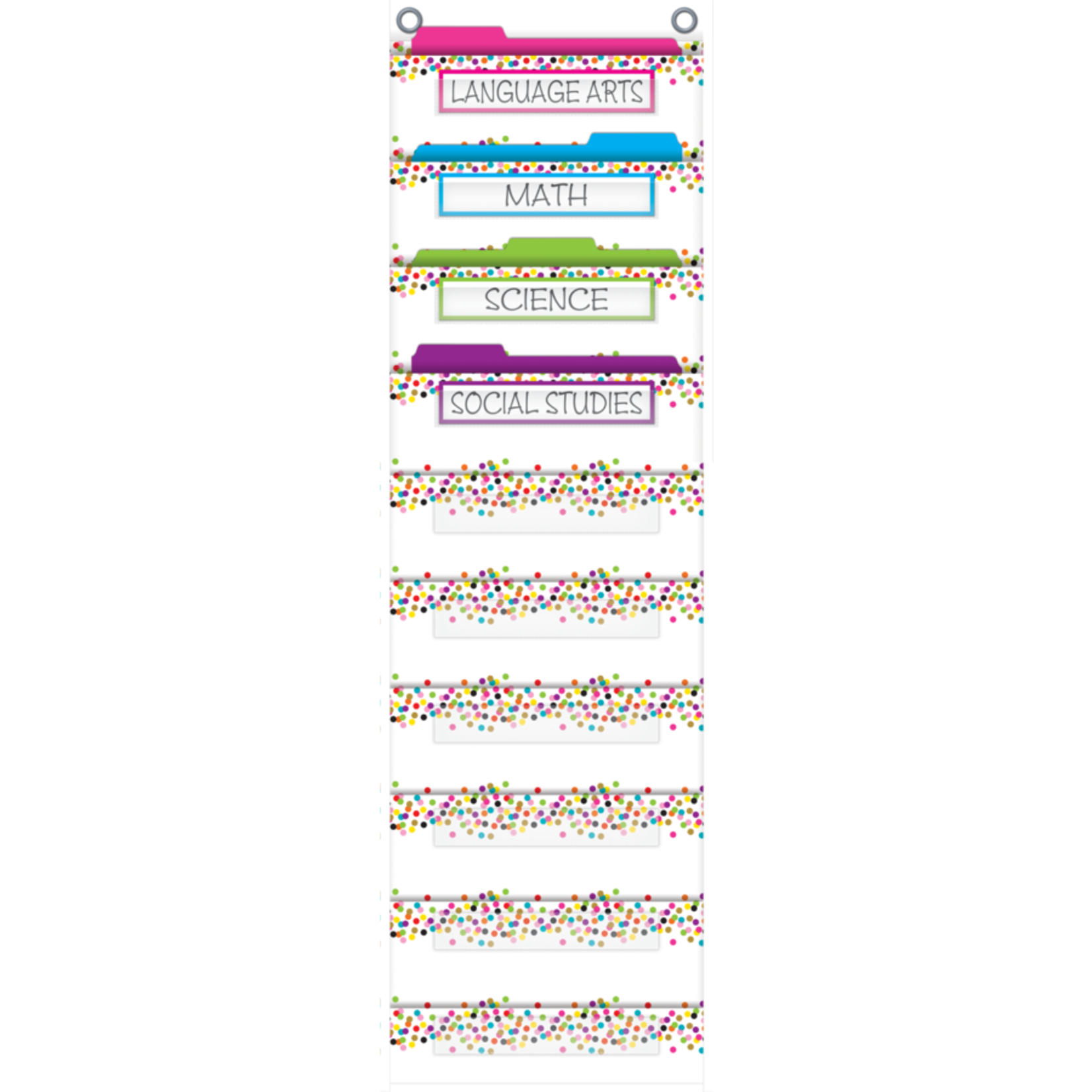 Teacher Created Resources Confetti 10 Pocket File Storage Pocket Chart [TCR20843]