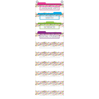 Teacher Created Resources Confetti 10 Pocket File Storage Pocket Chart