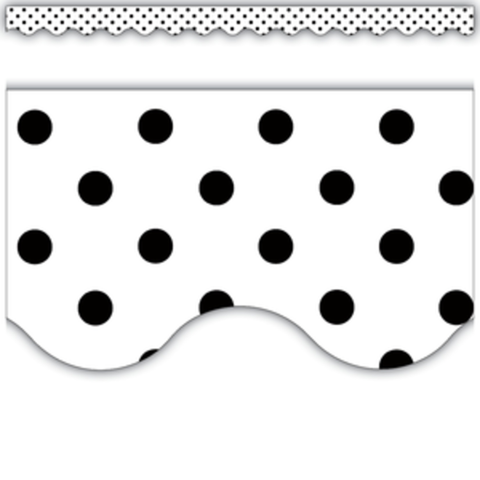Teacher Created Resources Black Polka Dots on White Scalloped Border Trim [TCR5593]