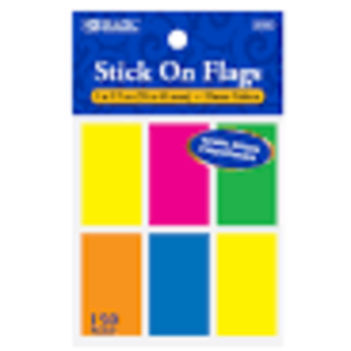BAZIC BAZIC 25 Ct. 1" X 1.7" Neon Color Standard Flags (6/Pack)