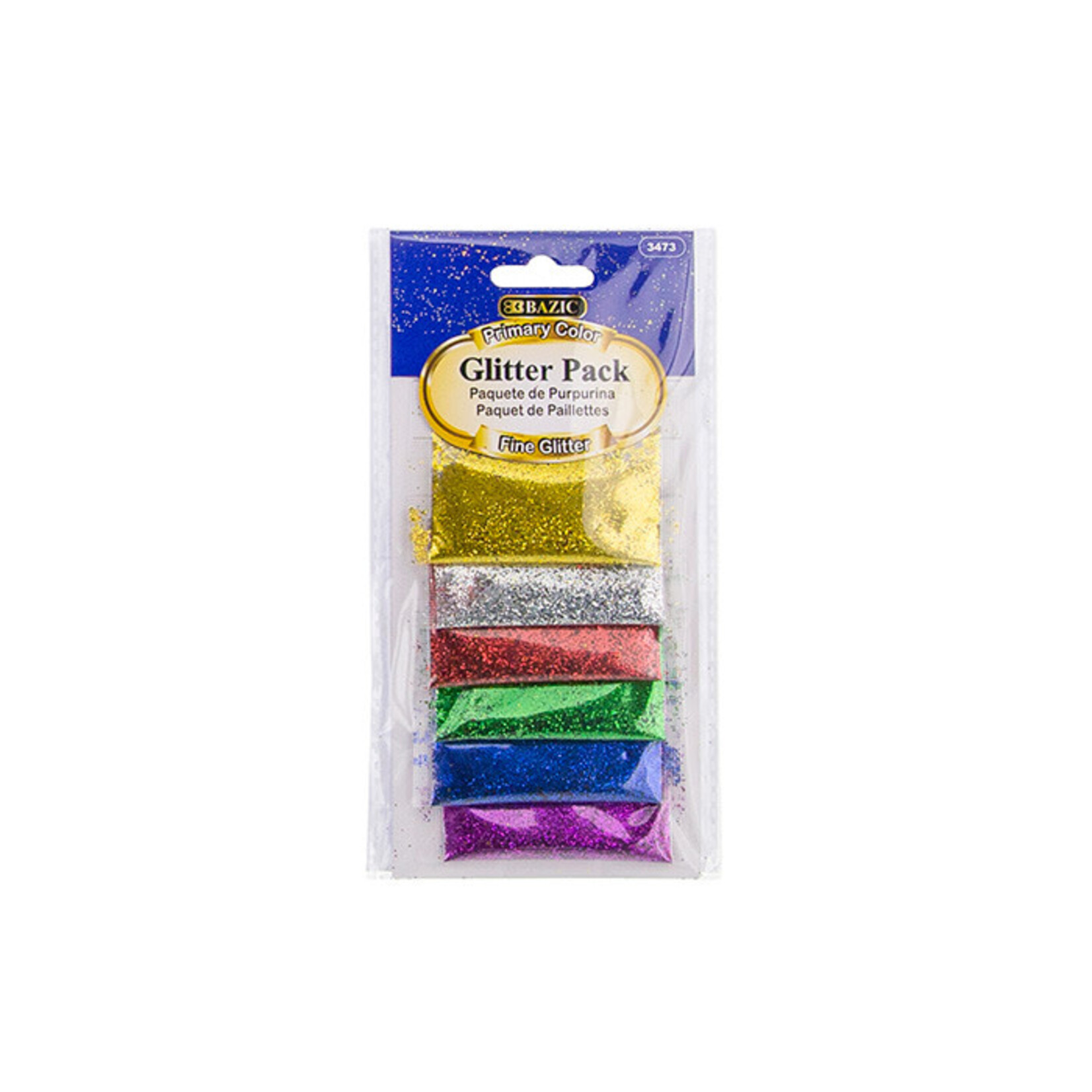 BAZIC BAZIC 0.07 oz (2g) 6 Primary Color Glitter Pack [3473]