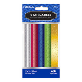 BAZIC BAZIC Assorted Color Foil Star Label (660/Pack)