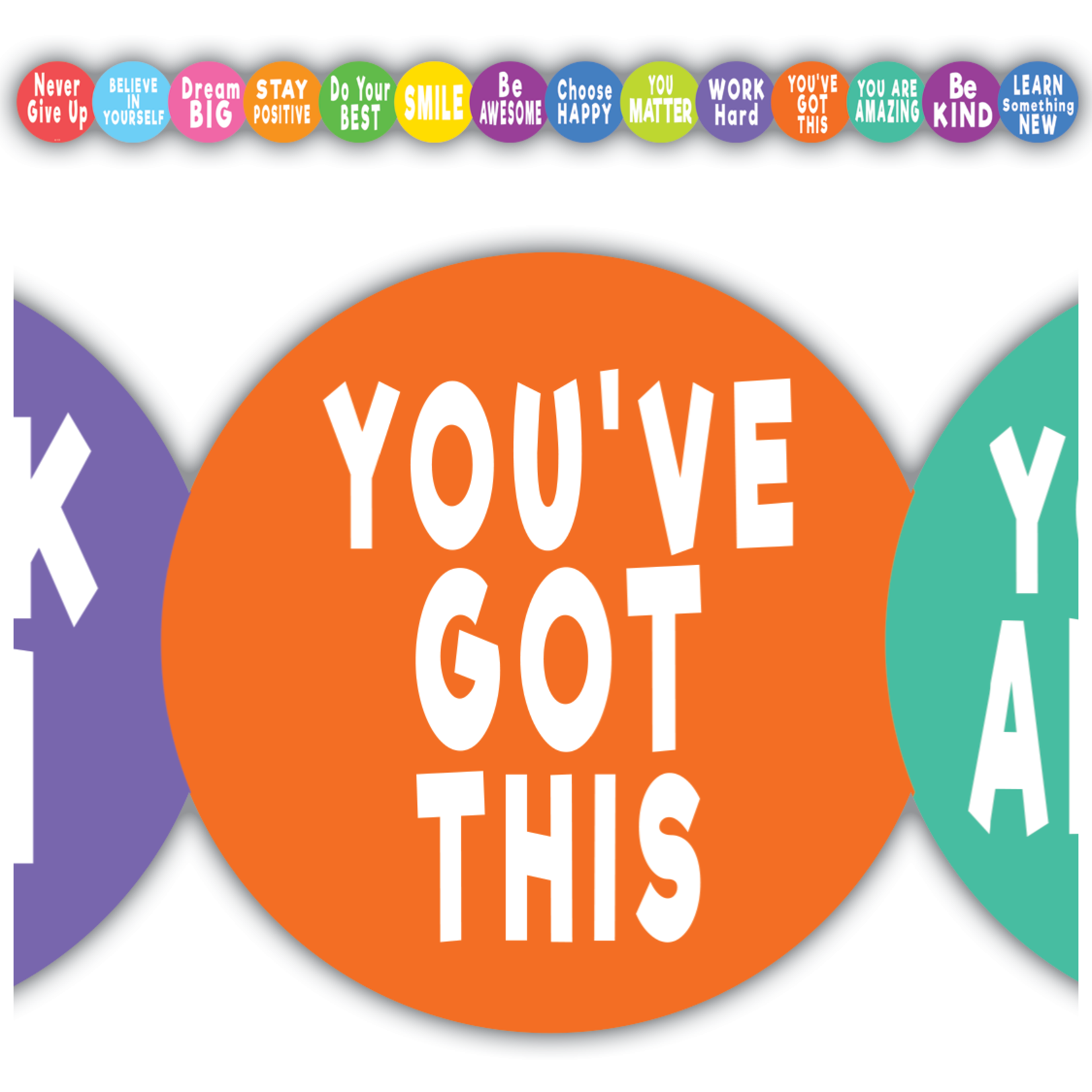 Teacher Created Resources Colorful Positive Sayings Die-Cut Border Trim [TCR8326]