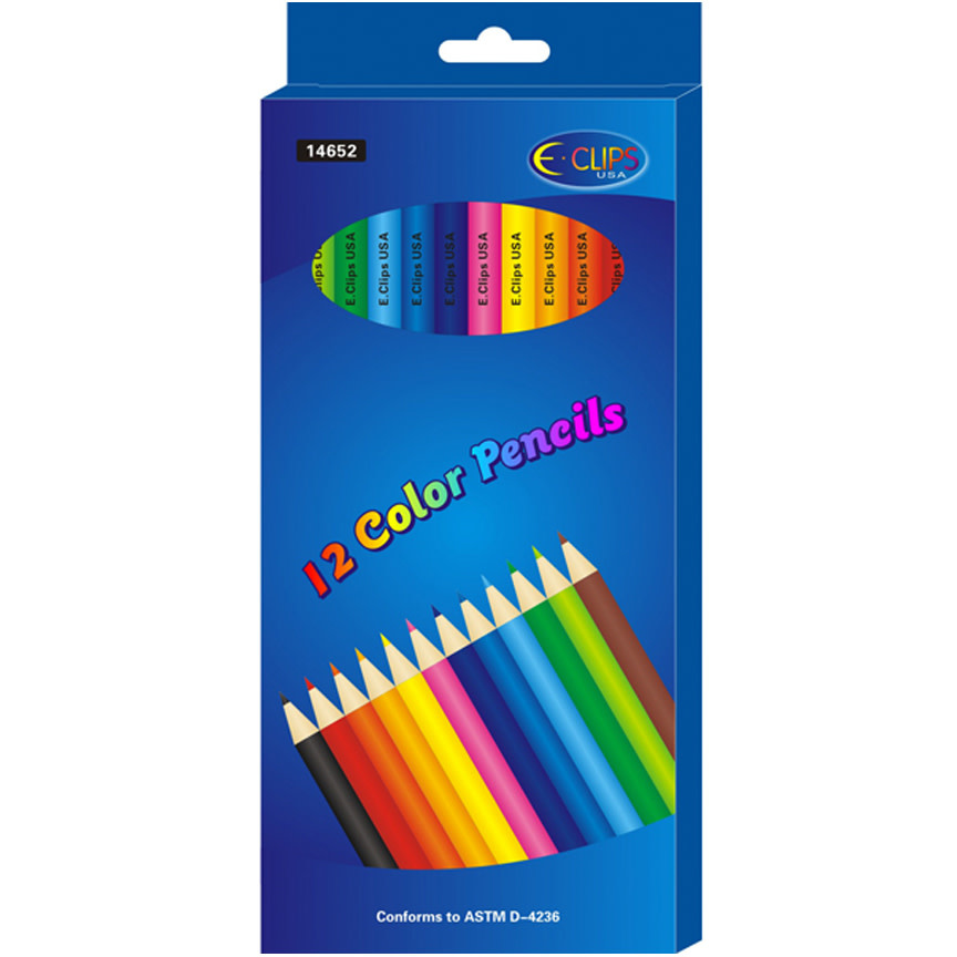 E-Clips E-Clips Coloring Pencils – 12 count - School & Office Annex
