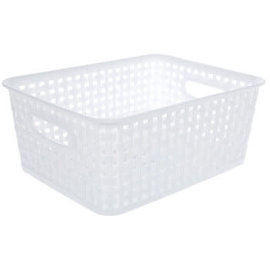 the Spring shop White Woven Rectangle Basket - Small