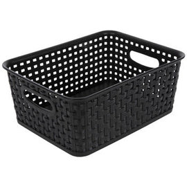 the Spring shop Black Woven Rectangle Basket - Small