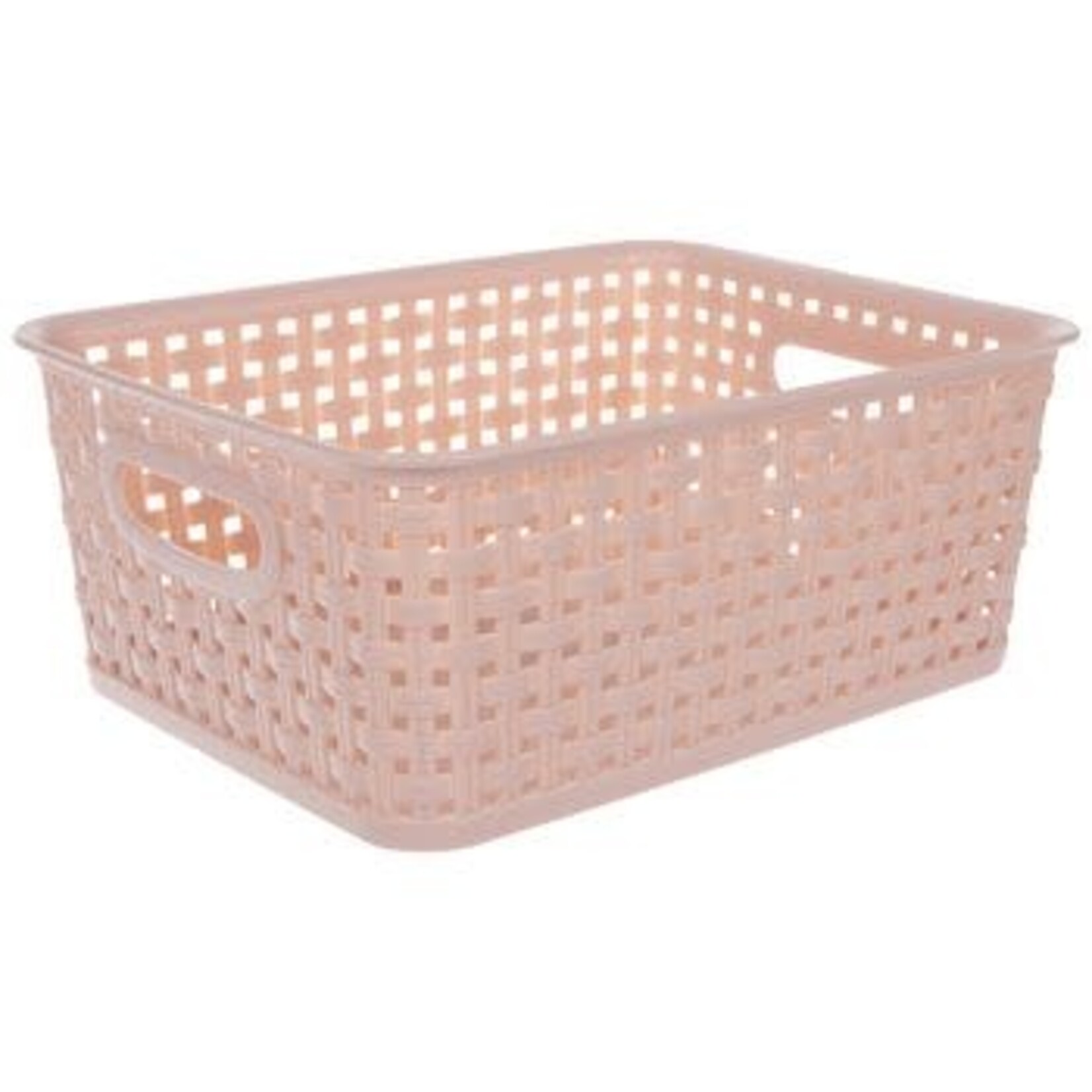 the Spring shop Pink Woven Rectangle Basket - Small [5894209]