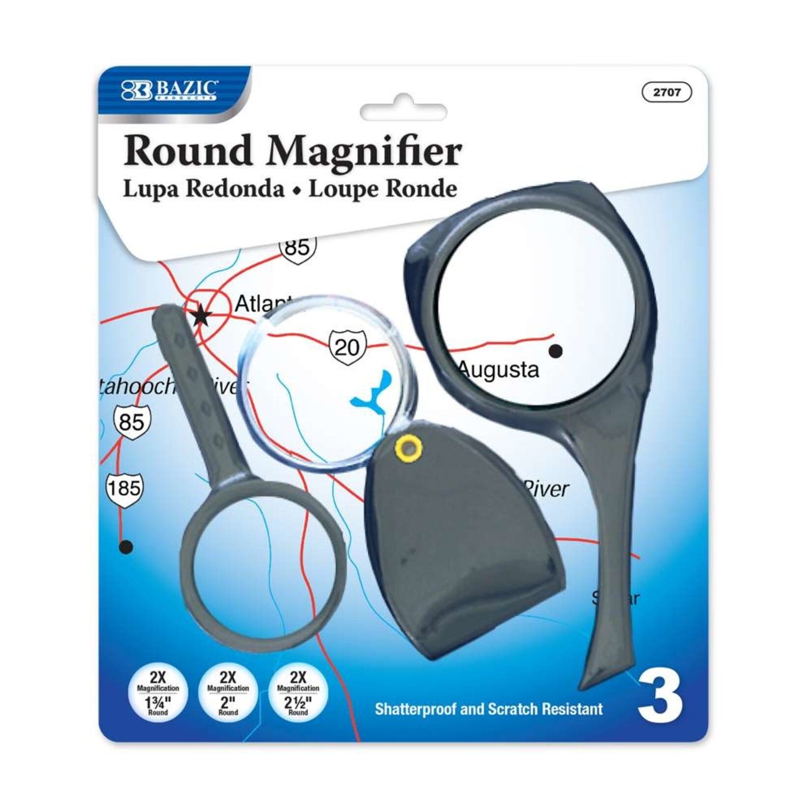 BAZIC BAZIC 2x  Magnifier Sets (3/Pack) [2707]